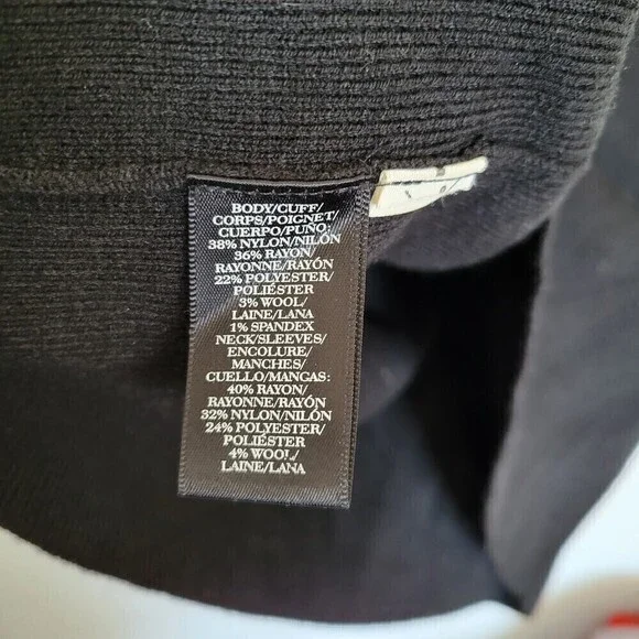 Ann Taylor Black Cowl Neck Long Sleeve Ribbed Wool Knit Midi Dress Size XSP - Picture 9 of 11